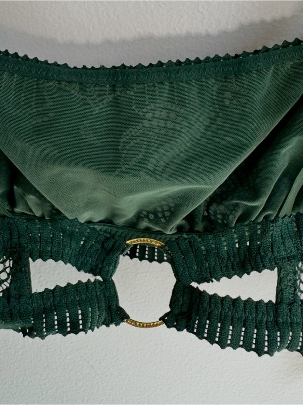 NWT Aerie Coral Lace Bandeau Bralette Sycamore Green Size Medium - Picture 9 of 15